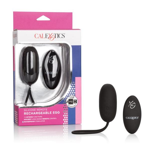 Silicone Remote Rechargeable Egg Vibrator Black-Cal Exotics-Sexual Toys®