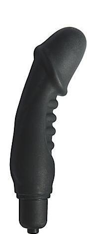 Silicone Ribbed Vibrating Penis Black-Nasstoys-Sexual Toys®