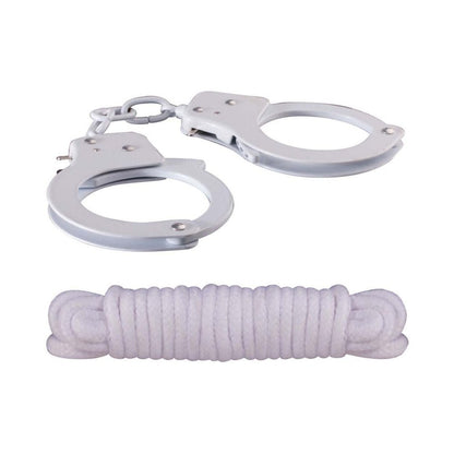 Sinful Metal Cuffs W/keys &amp; Love Rope-Nasstoys-Sexual Toys®