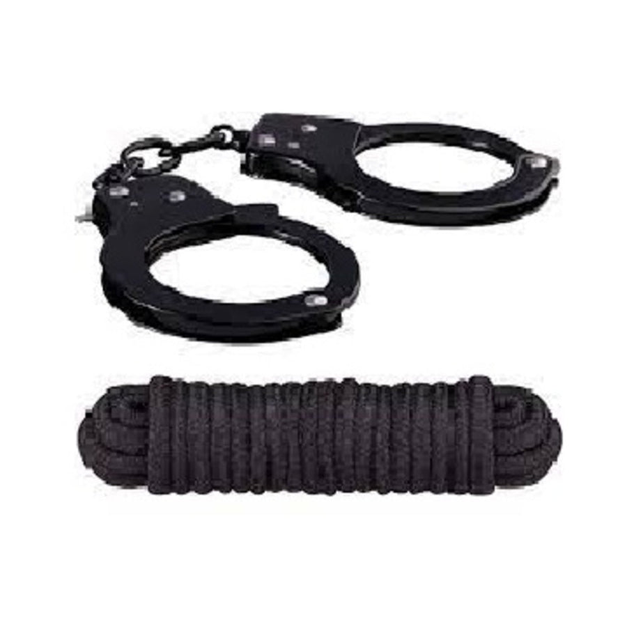 Sinful Metal Cuffs W/keys &amp; Love Rope-Nasstoys-Sexual Toys®