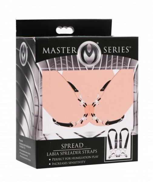 Spread Labia Spreader Straps with Clamps Black-Master Series-Sexual Toys®