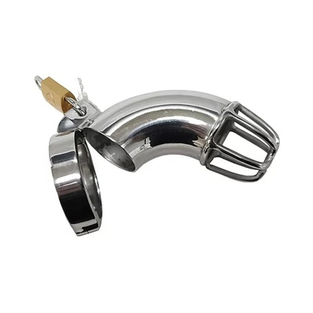 Stainless Cock Cage With Padlock  In Clamshell-blank-Sexual Toys®