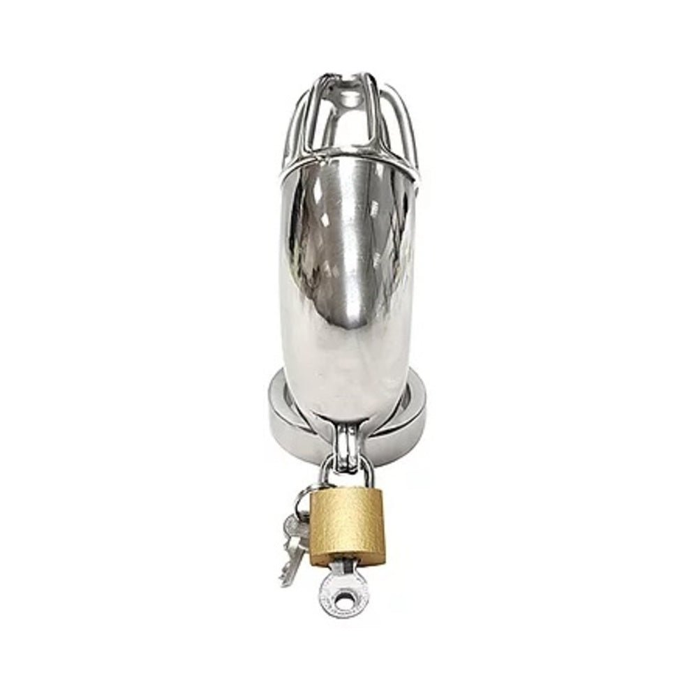 Stainless Cock Cage With Padlock  In Clamshell-blank-Sexual Toys®