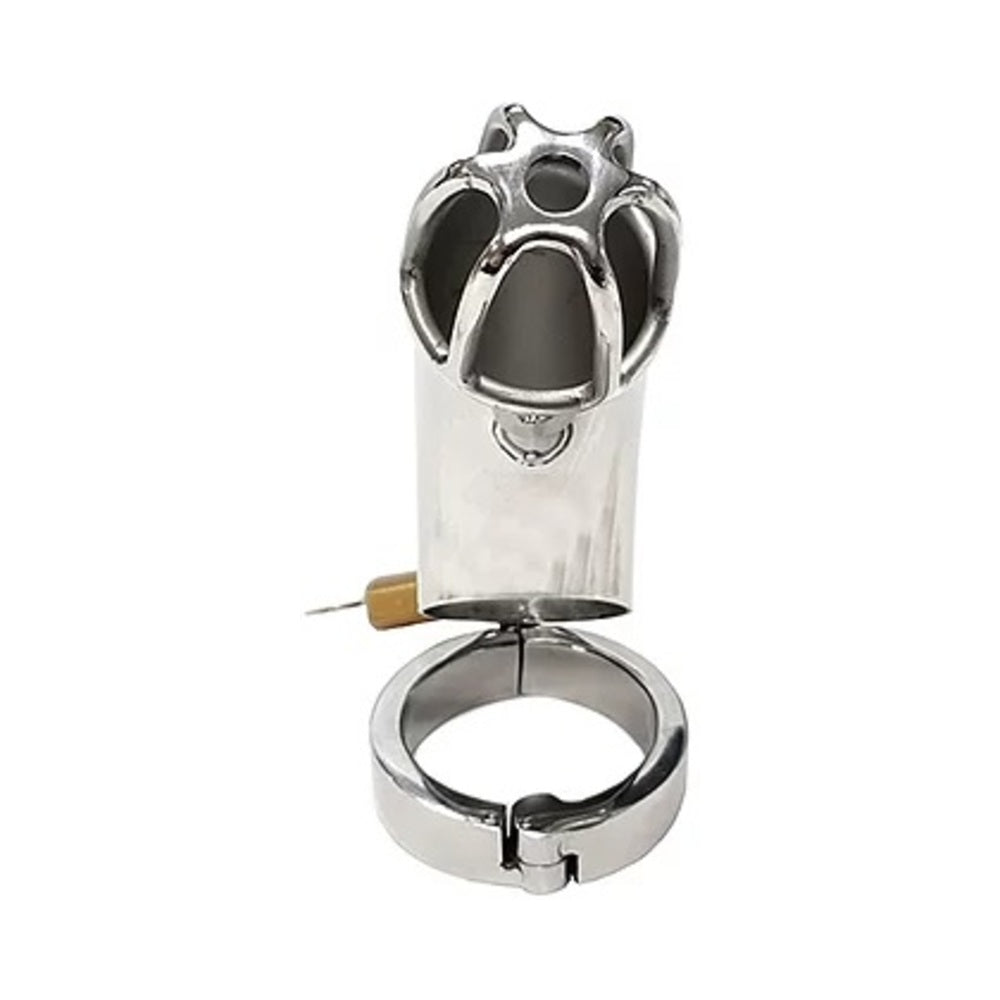 Stainless Cock Cage With Padlock  In Clamshell-blank-Sexual Toys®