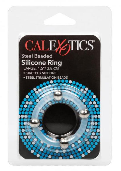 Steel Beaded Silicone Ring Large Clear-Cal Exotics-Sexual Toys®