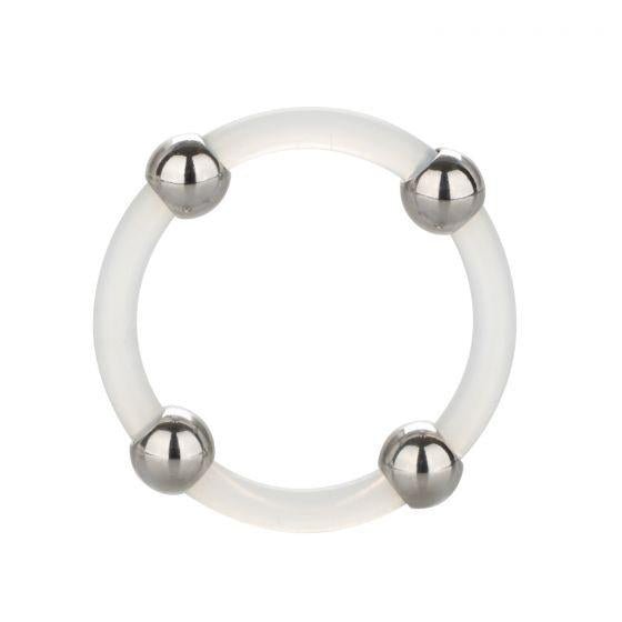 Steel Beaded Silicone Ring Large Clear-Cal Exotics-Sexual Toys®