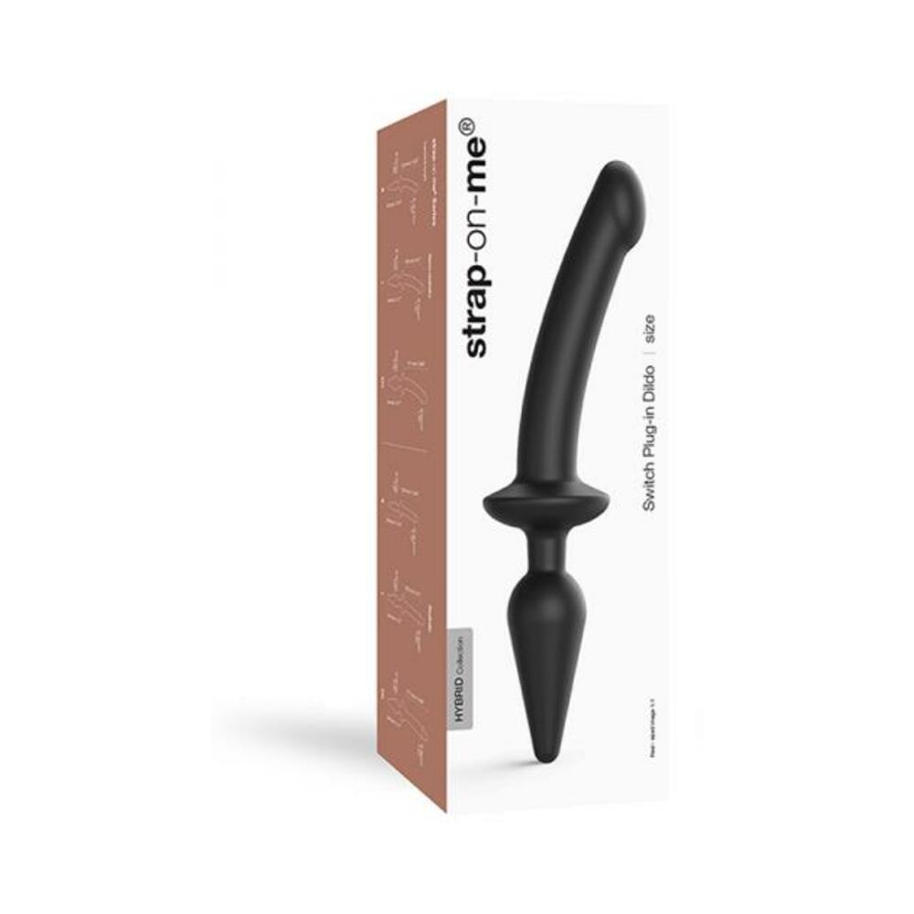 Strap-on-me Hybrid Collection Switch Plug-in Realistic Dildo Dual-ended Black L-blank-Sexual Toys®