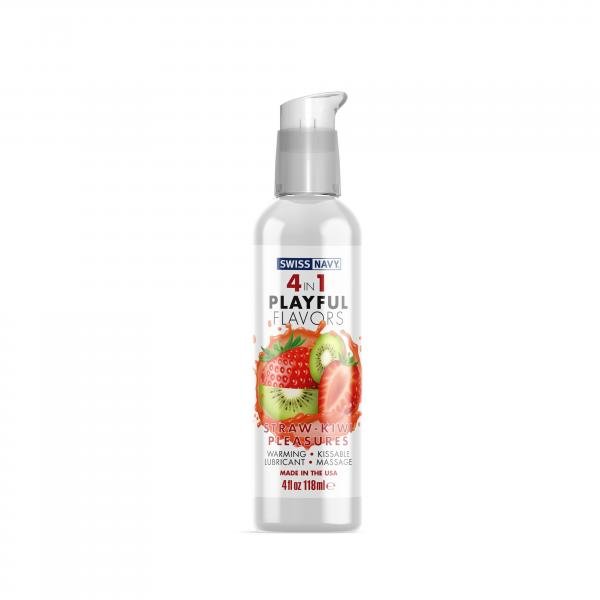 Swiss Navy 4 In 1 Playful Flavors Strawberry Kiwi Pleasure 4oz-blank-Sexual Toys®