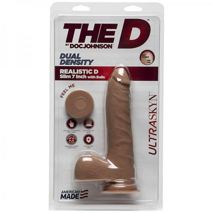 The D Realistic D 7 inches Slim Dildo with Balls Brown-The D Realistic-Sexual Toys®