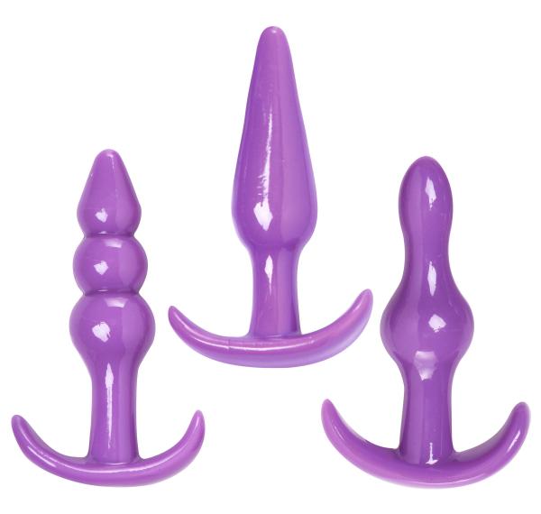 3 Piece Anal Play Kit Purple Butt Plugs-Trinity Vibes-Sexual Toys®