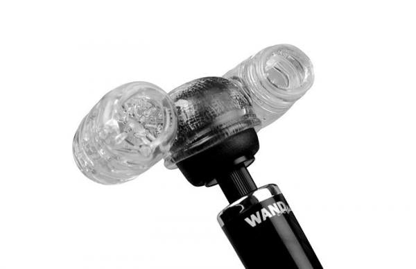 Twin Turbo Strokers 2 In 1 Wand Attachment Clear For Men-Wand Essentials-Sexual Toys®