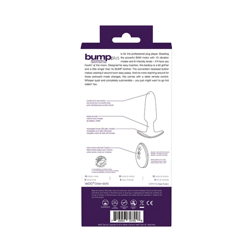 VeDO Bump Plus Remote Control Vibrating Butt Plug-VeDO-Sexual Toys®