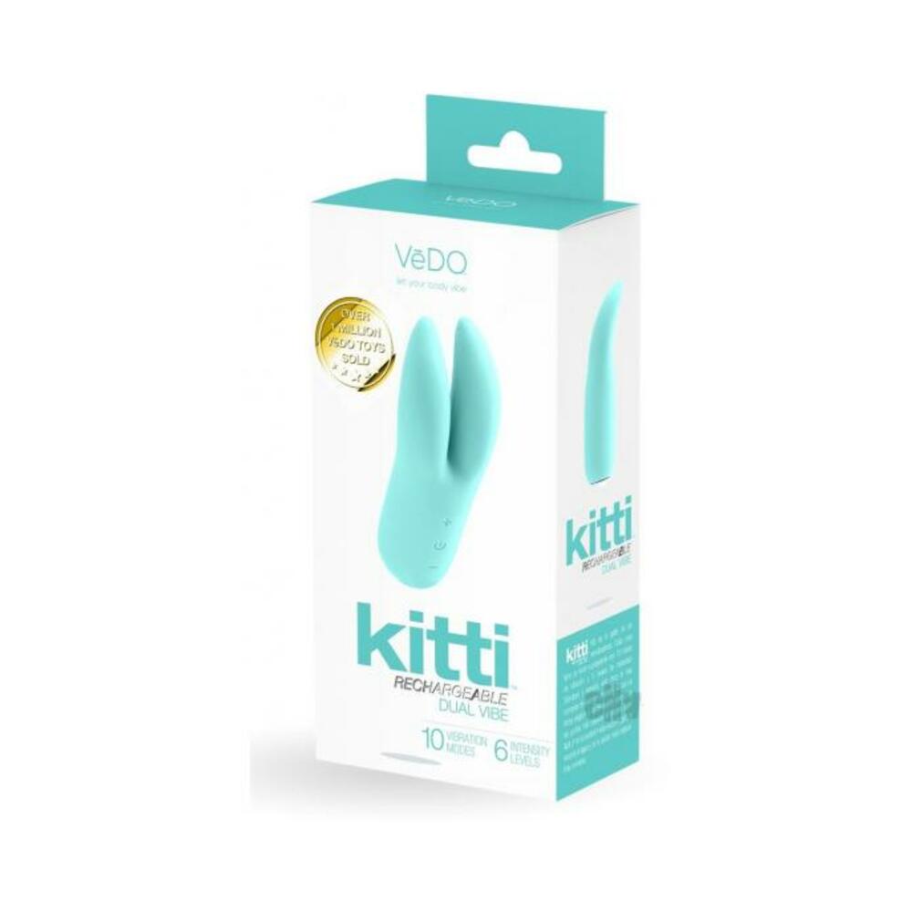 Vedo Kitti Rechargeable Dual Vibe Tease Me Turquoise-VeDO-Sexual Toys®