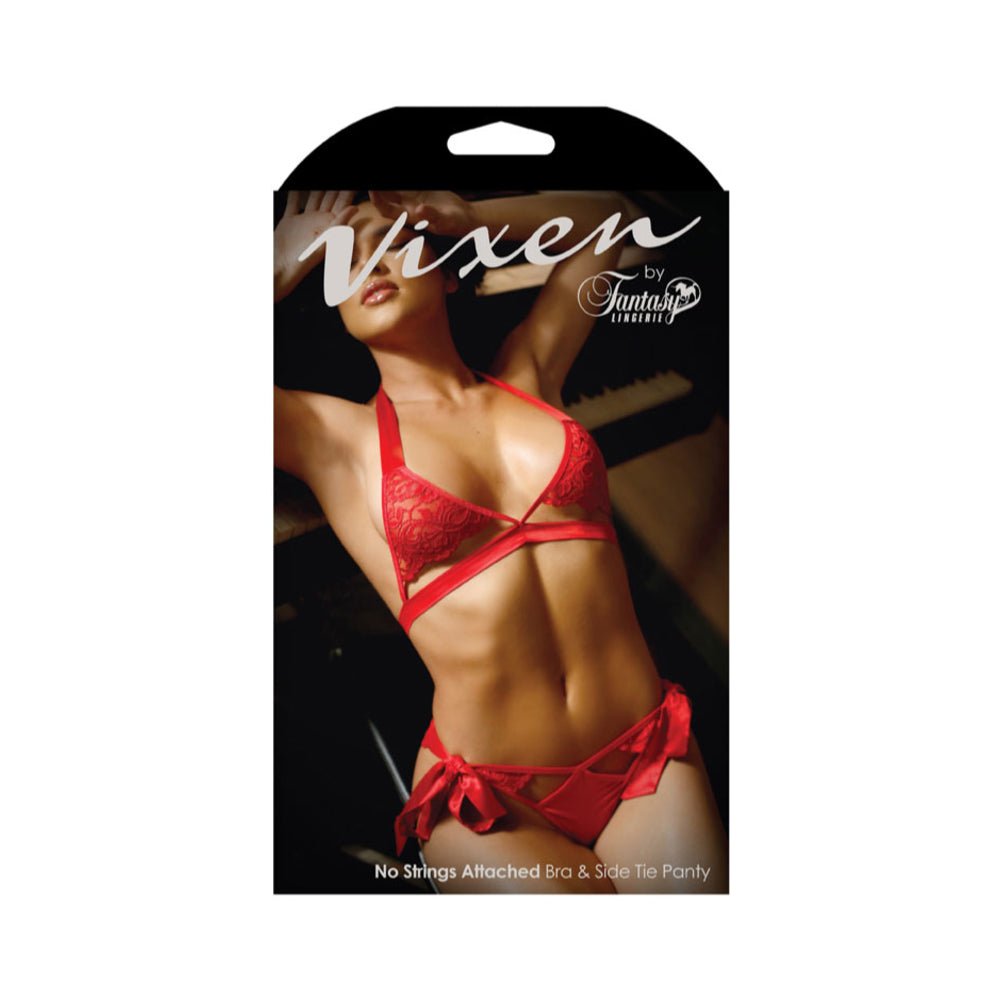 Vixen No Strings Attached Cutout Lace Bra &amp; Side Tie Pant-blank-Sexual Toys®