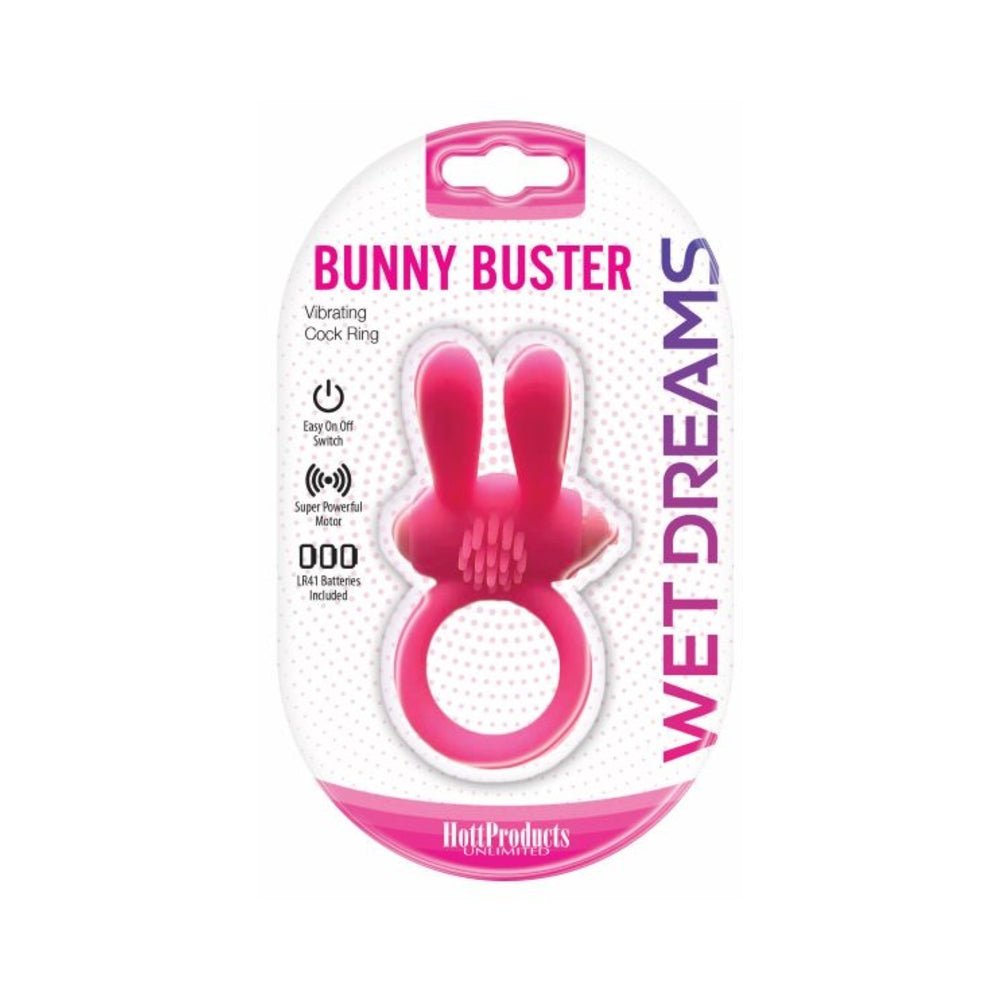 Wet Dreams Bunny Buster Cock Ring With Turbo Motor Pink-Hott Products-Sexual Toys®