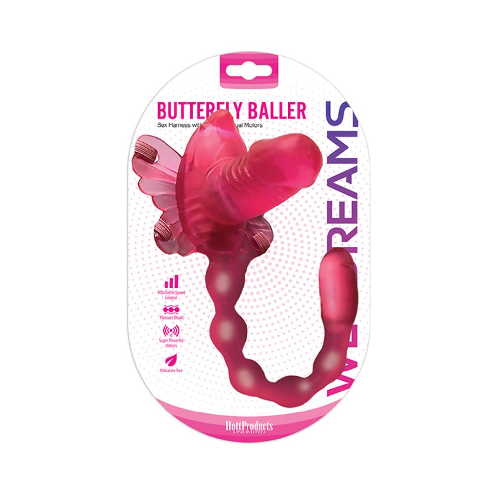 Wet Dreams Butterfly Baller Sex Harness With Dildo And Dual Motors-blank-Sexual Toys®