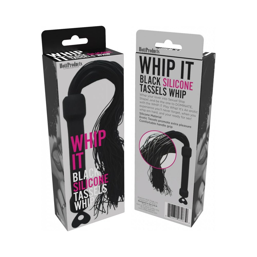 Whip It Black Pleasure Whip With Tassels-Hott Products-Sexual Toys®