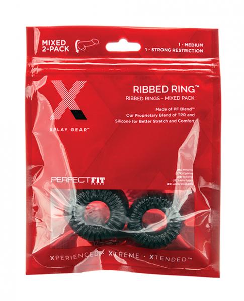 Xplay Pf Blend Premium Stretch Ribbed Ring 2 Pk-blank-Sexual Toys®