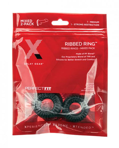 Xplay Pf Blend Premium Stretch Ribbed Ring 2 Pk-blank-Sexual Toys®