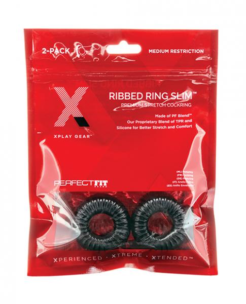 Xplay Pf Blend Premium Stretch Ribbed Ring Slim 2 Pk-blank-Sexual Toys®